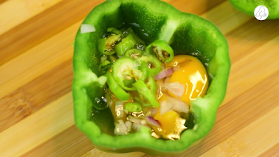 Omelette In Capsicum Omelette In Capsicum