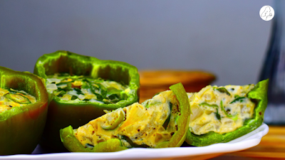 Omelette In Capsicum Omelette In Capsicum